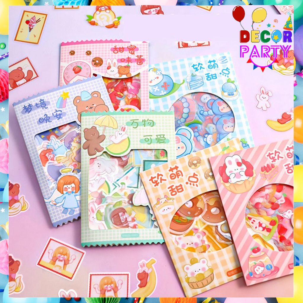 

DP Sticker Set Isi 45Pcs Karakter Lucu Aesthetic Waterproof Stiker Motif Kartun Korea Cute Girl Anti Air Stiker Diary Scrapbook DIY Sticker Journal Book