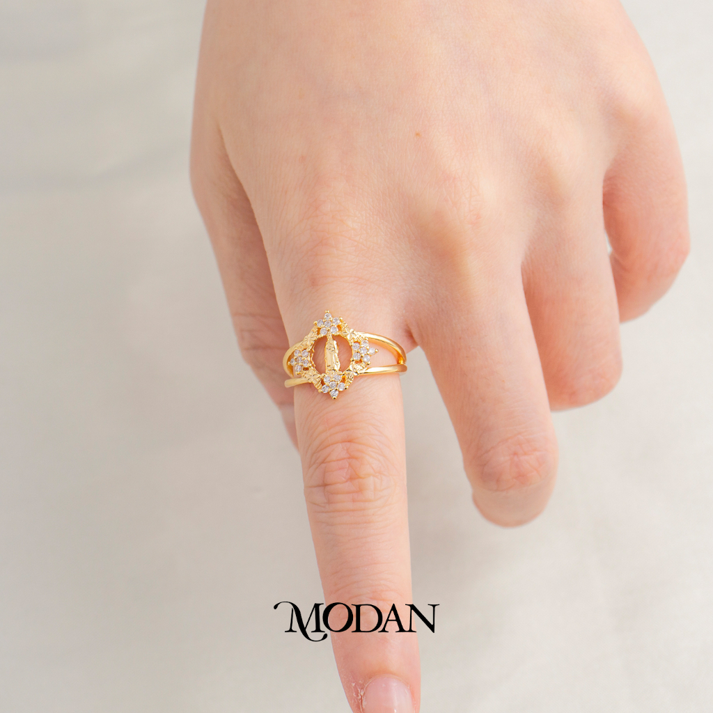 MODAN RING - Religious Cross Mother Mary Ring Cincin Hypoallergenic Salib Bunda Maria