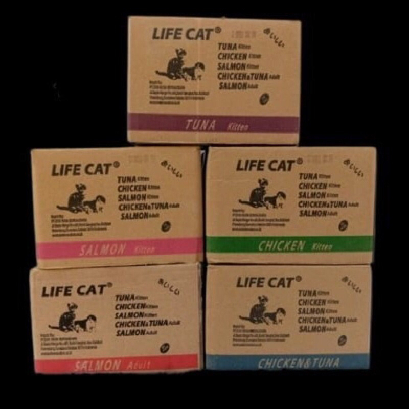 Life cat pouch 1dus - makanan basah kucing life cat