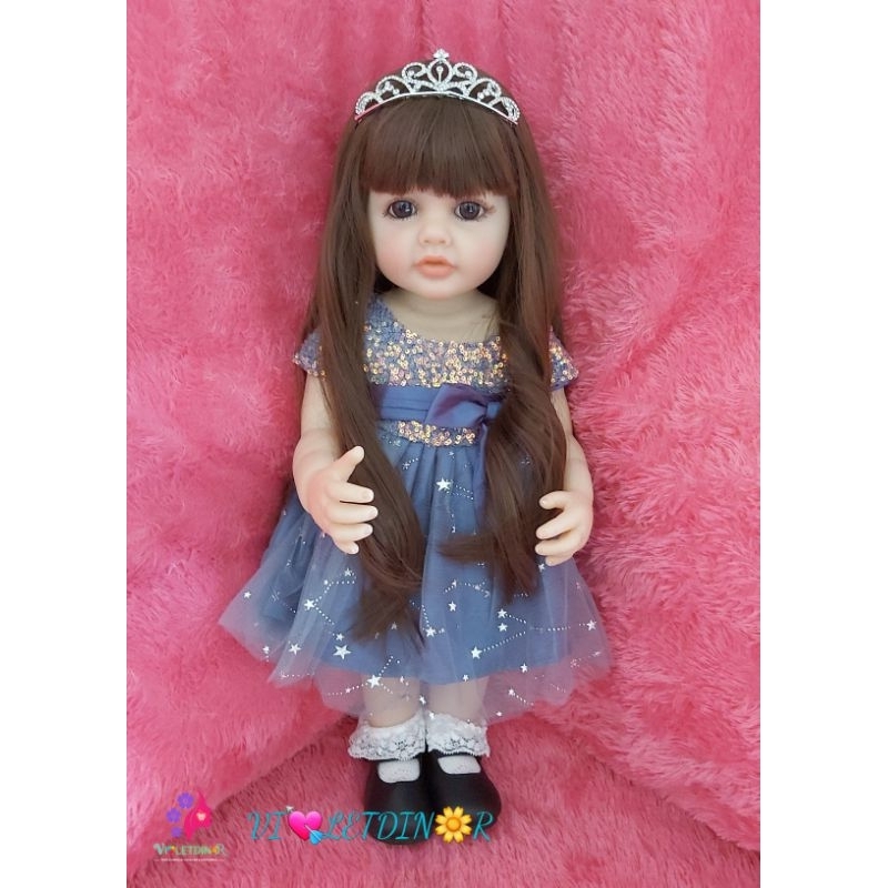 (Ready Stock) BONEKA REBORN BABY FULL SILIKON DOLL BISA MANDI 55CM