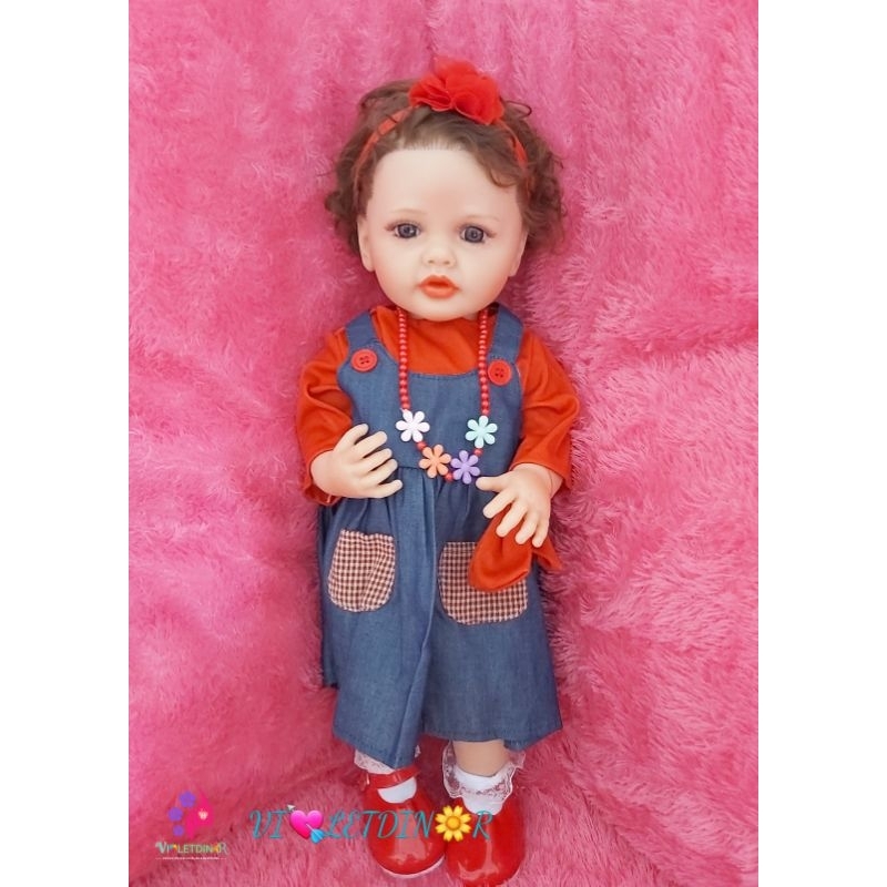 (Ready Stok) BONEKA REBORN BABY GIRL FULL SILIKON BISA MANDI 55CM DOLL