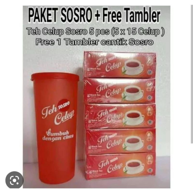 

Paket teh celup Sosro 5pack free tumbler