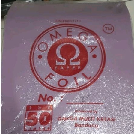 

Kertas Sampul Omega Foil No.27 Karton Cover Omega Foil Paper Ungu Nomor 27 isi 50lembar