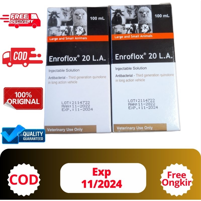 ENROFLOX 20 LA 100 ml - Untuk Hewan Ternak