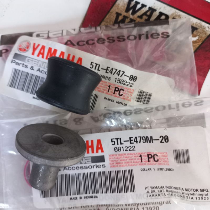Karet damper collar bosh bos dudukan knalpot Mio sporty Smile soul fino | 5TL-E4747-00 | 5TL-E479M-2