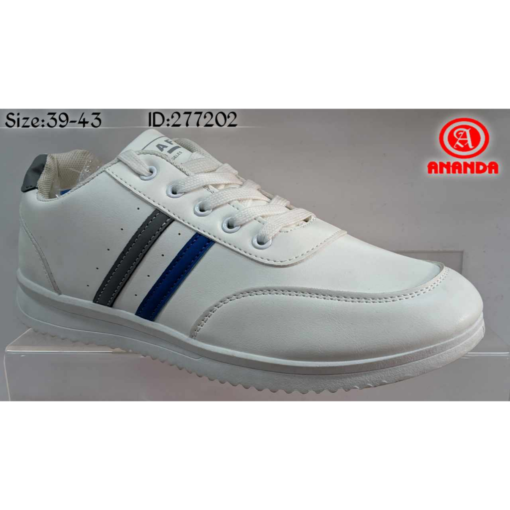 Sepatu Dewasa Laki-Laki Model Terbaru Dan Kekinian Sneakers Rafa Calvin Warna Putih/Abu Ukuran 39-43