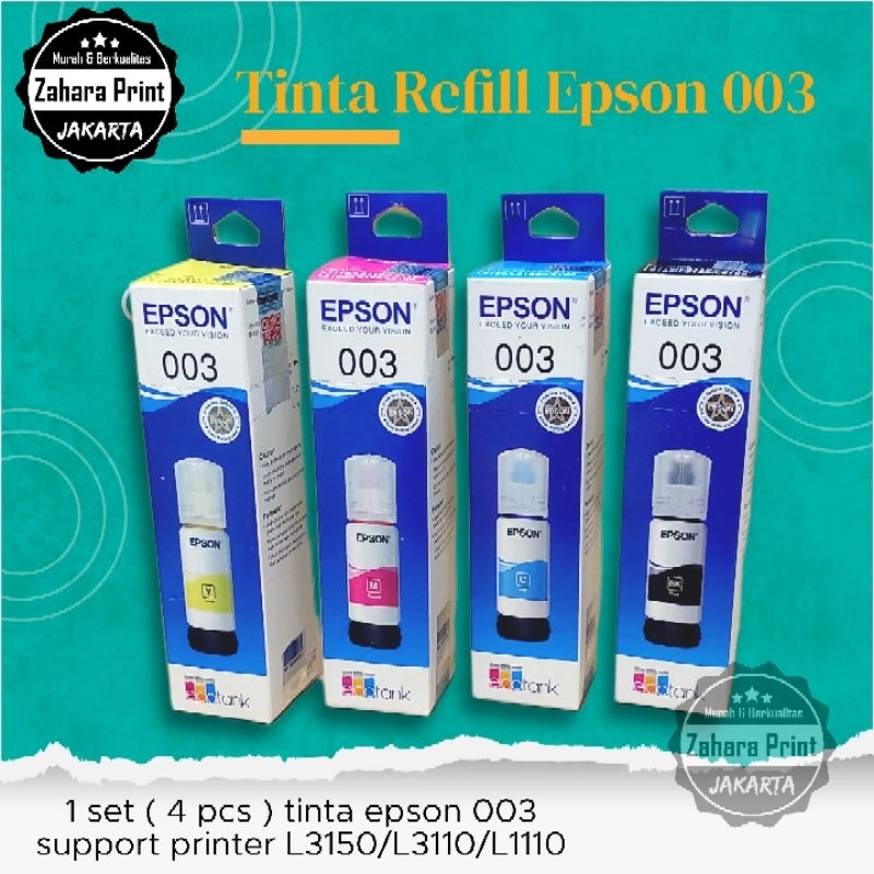 1 Set Tinta Refill Printer Epson 003 For Printer L3150/L3110/L1110