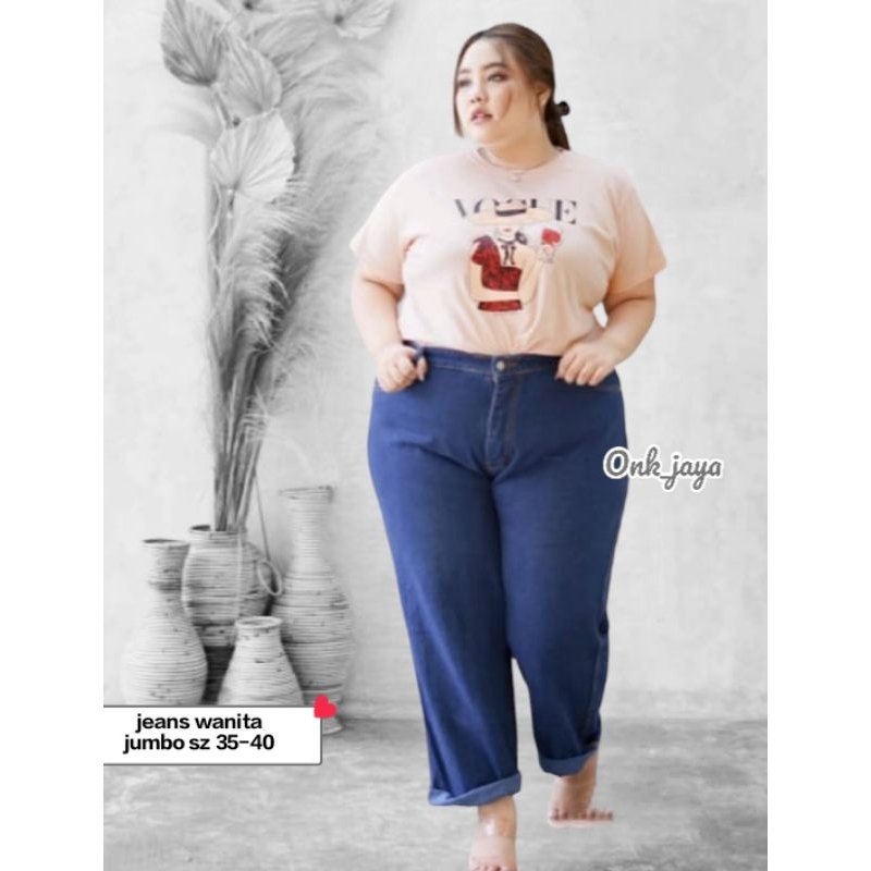 Boyfriend Jeans sz.35-40 Jeans Jumbo Bigsize Celana Wanita