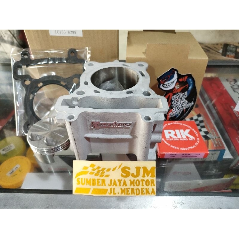 Blok Seher Kawahara 62mm Jupiter MX Vixion bahan NICASIL paketan blok Bore Up MX Vixion 62mm Kawahar