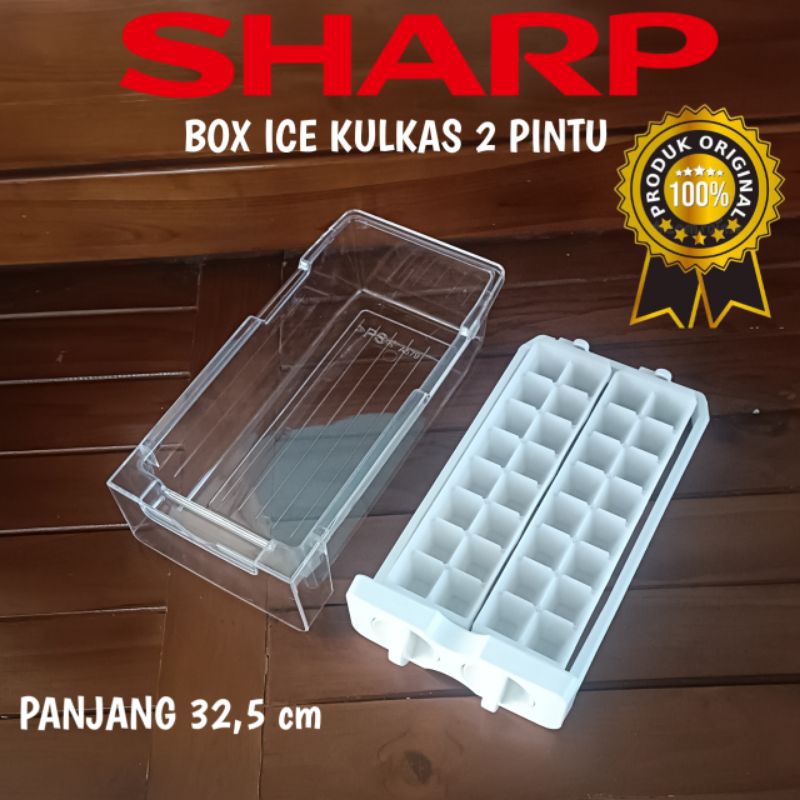 RAK ICE MAKER & BOX ICE STORAGE KULKAS SHARP 2 PINTU PANJANG 32,5cm ORIGINAL BARU