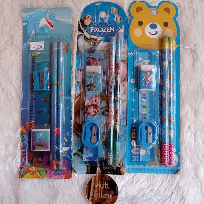 

Set Alat Tulis 5 in 1 Karakter / Mini Stationery / Alat Tulis Sekolah / Paket Alat Tulis