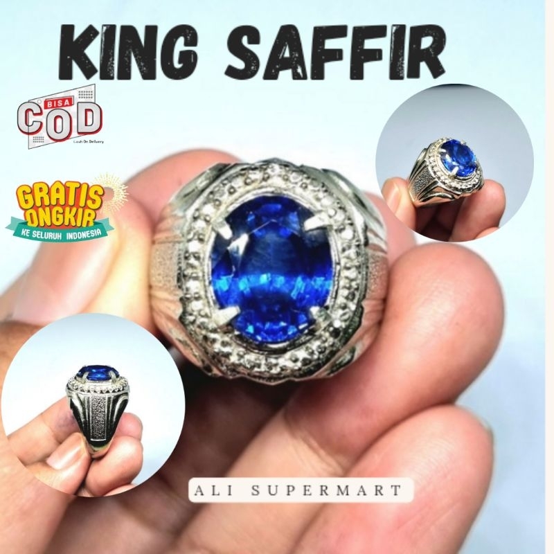 Batu permata king safir cutting