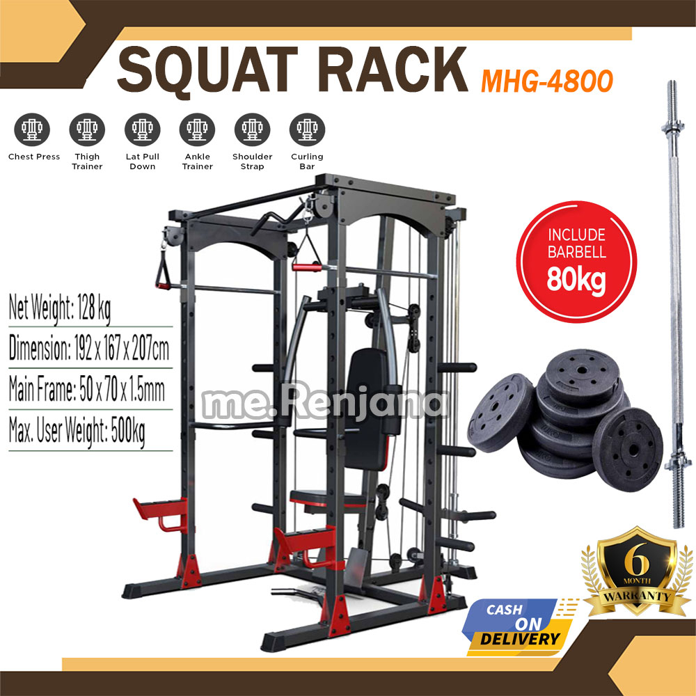VOSGO - Alat Fitness Smith Machine Multifungsi