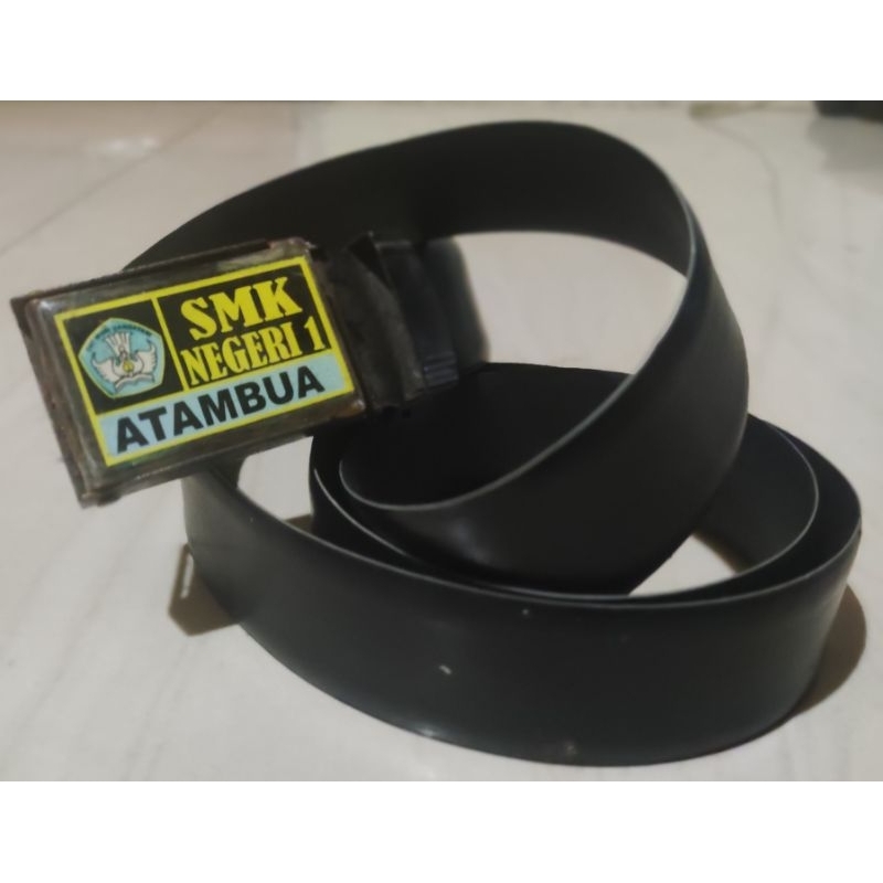 sabuk sekolah sma / smk  logo custom (ukuran 3,5 cm) tanpa ada minimal pesanan