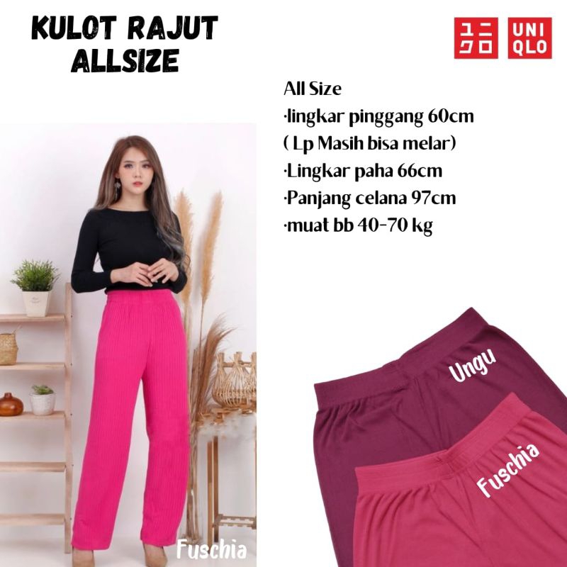 Celana Kulot Rajut AllSize UNIQLO Cantik