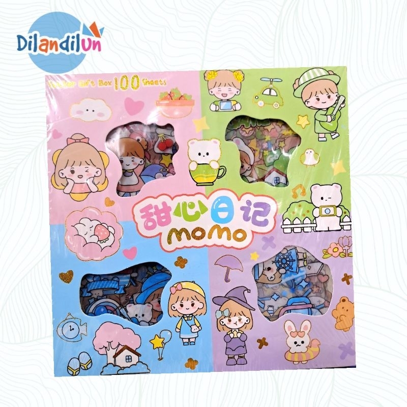 

sticker momo korean rainbow empat warna