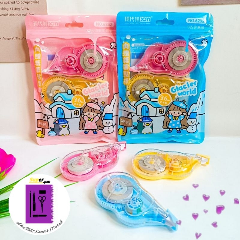 

CORRECTION TAPE 1 SET ISI 3 (XDM-6232) TIPE X ROLL TOTAL PANJANG 108 METER TERMURAH