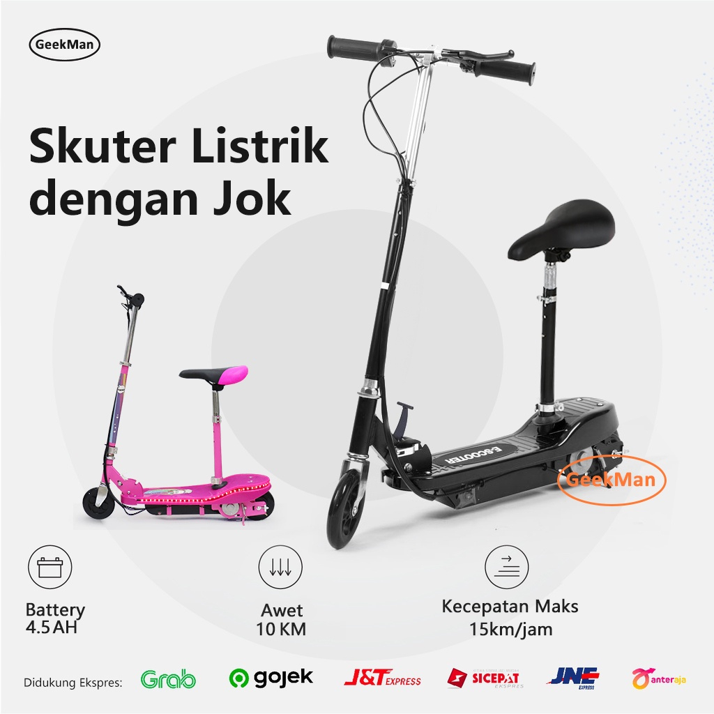 Skuter Listrit Dewasa Scooter Elektrik Otoped Dewasa Listrik Dengan Duduk Garansi 1 Tahun ♡ ´･ᴗ･ `♡ 