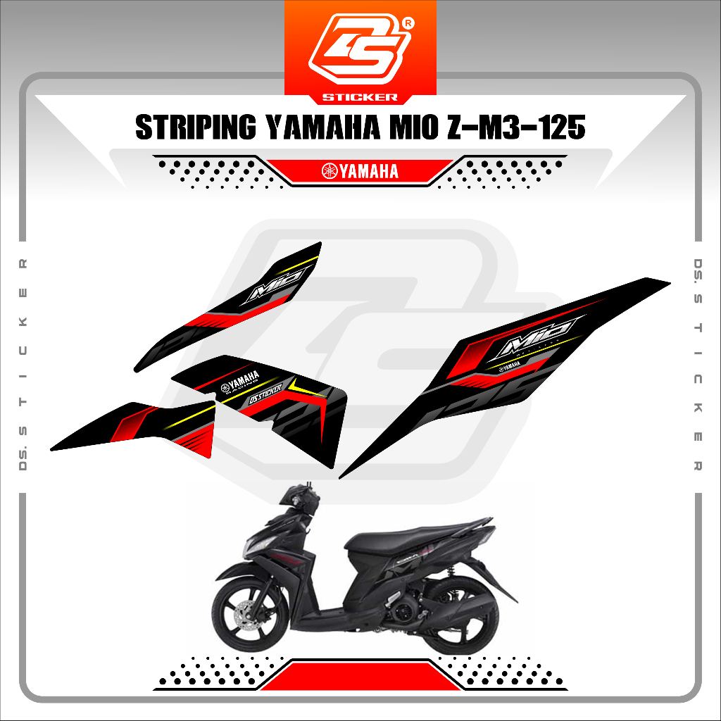 Stiker Mio M3/Z Decal Striping Standar Mio M3/125 Premium Racing / Stiker standar mio 125/M3 DS0011