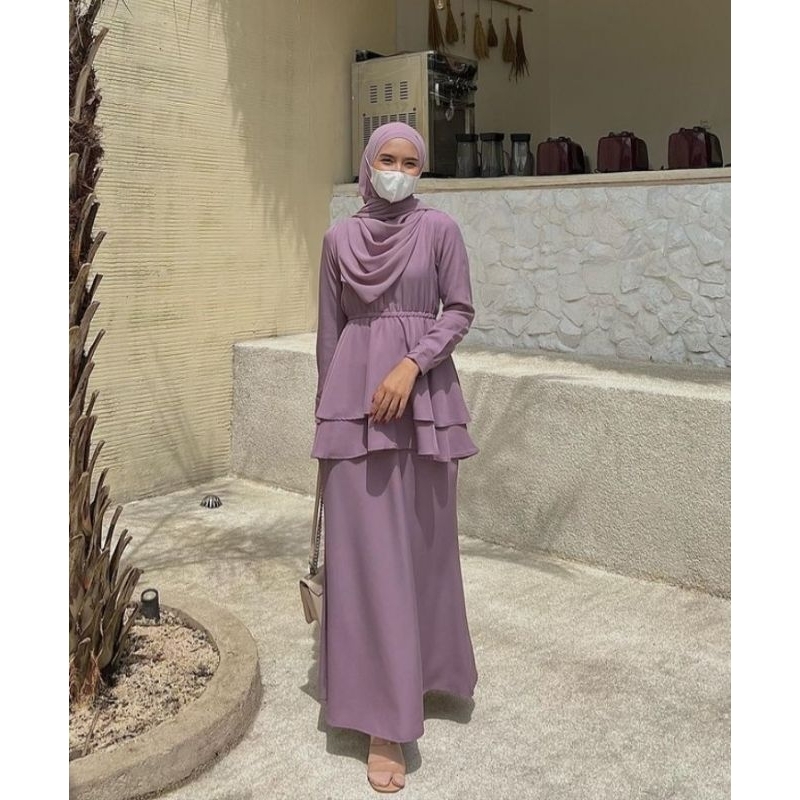 bisa cod gamis evolvere lavina dress
