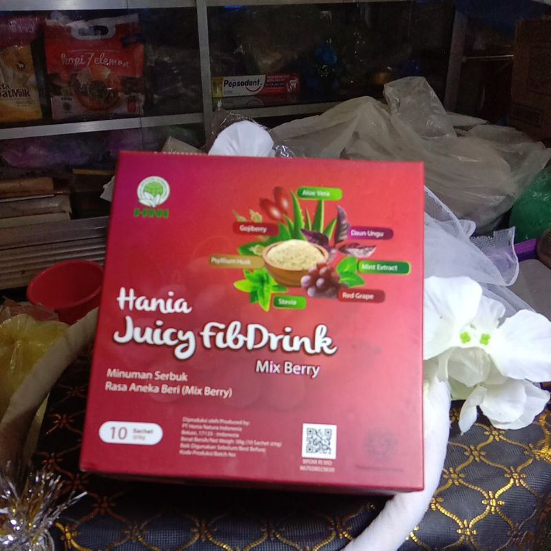 

Hania juicy fibdrink hni hpai minuman serbuk rasa aneka berry minuman serat