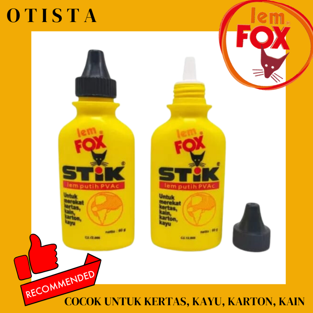 

Lem Fox Putih/ Lem Fox Stik Lem Putih PVAc/ Lem Fox Botol Kecil