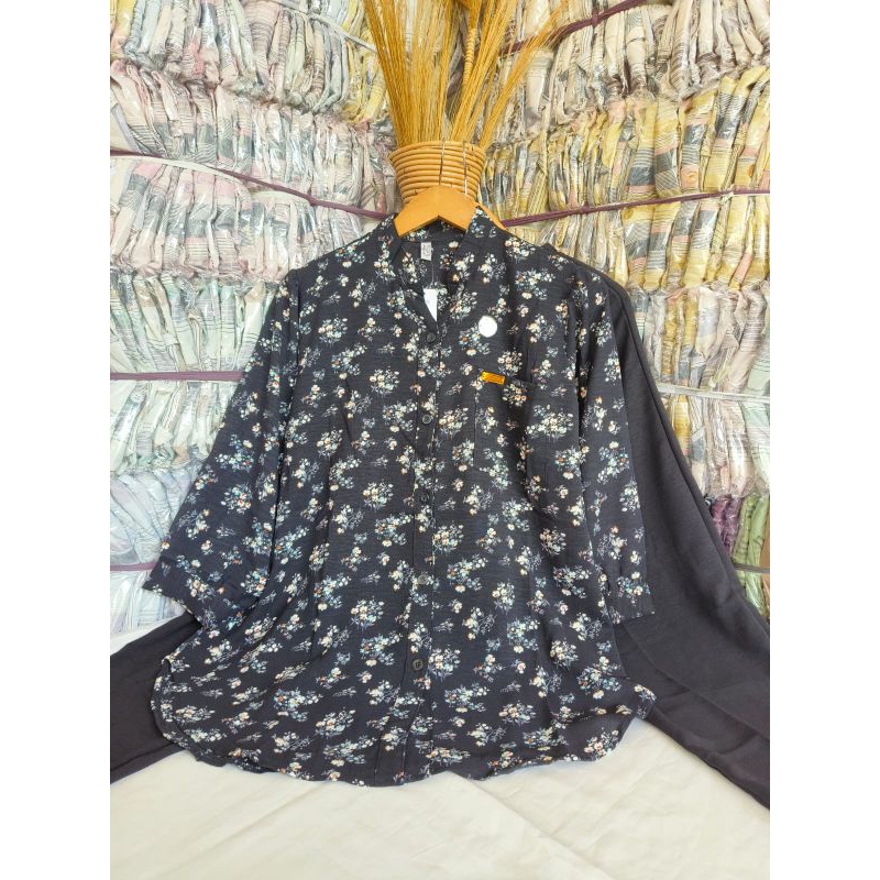 ONESET CRINGKLE // SETELAN CELANA MOTIF BUNGA // SETELAN WANITA