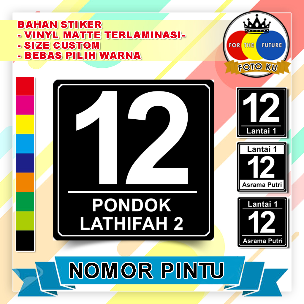 

Stiker VINYL MATTE Nomor Pintu - Nomor Kamar - Nomor Meja -Loker