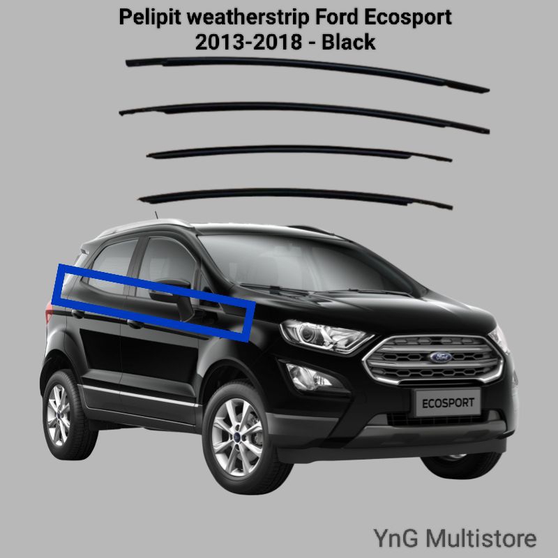 Pelipit karet list kaca luar Ford Ecosport black sets
