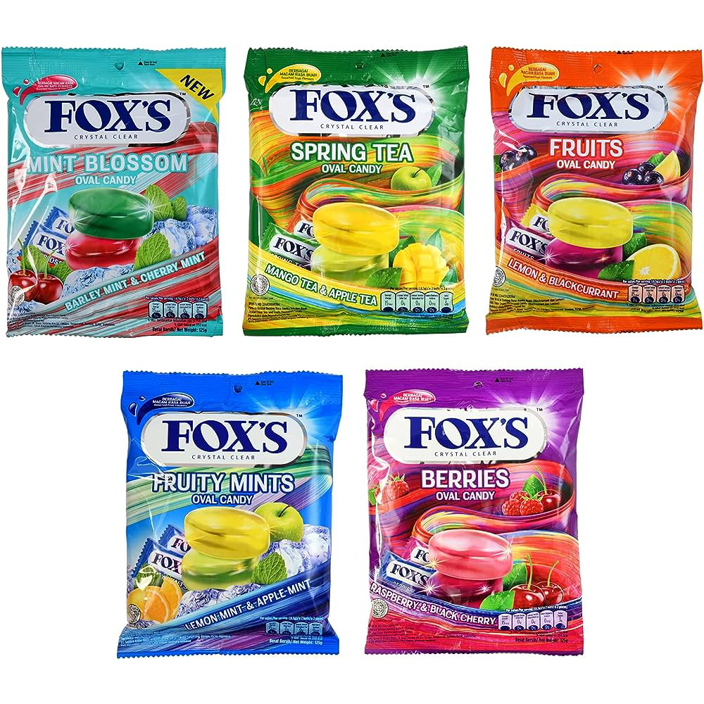 

FOX'S FRUITS / SPRING TEA / MINT BLOSSOM / FRUITY MINTS / COFFEE OVAL CANDY