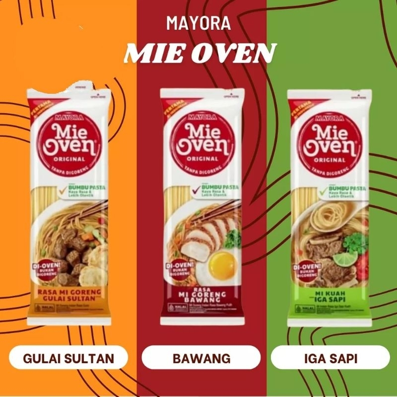 Mie Oven Original MAYORA [Mi Goreng Bawang/Mi Kuah Iga Sapi/Mi Goreng Gulai Sultan]