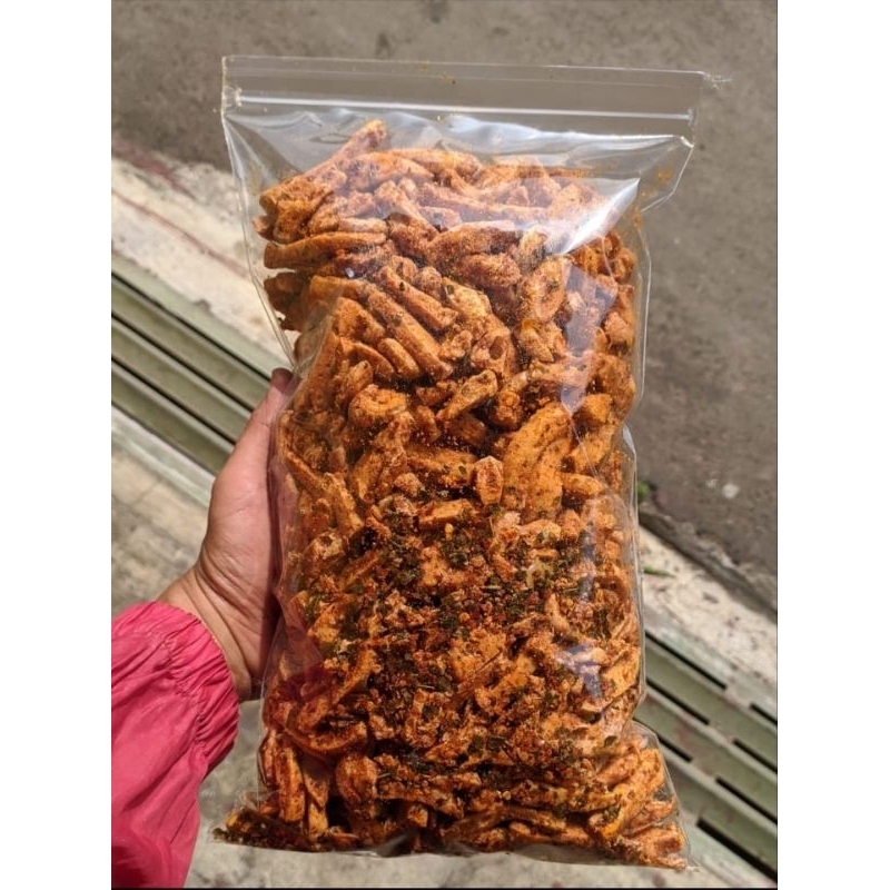 

1kg kripik basreng pedas daun jeruk koin dan stik