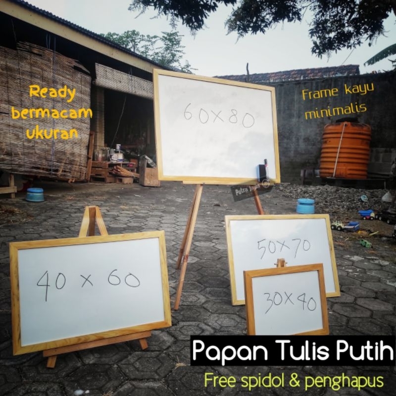 

Papan Tulis Putih White Board Ukuran 50×70cm Gratis Spidol & Penghapus