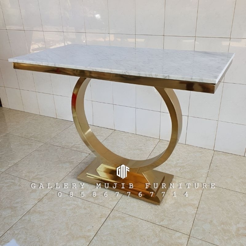console table stainless steel gold meja konsol stainless cincin marmer