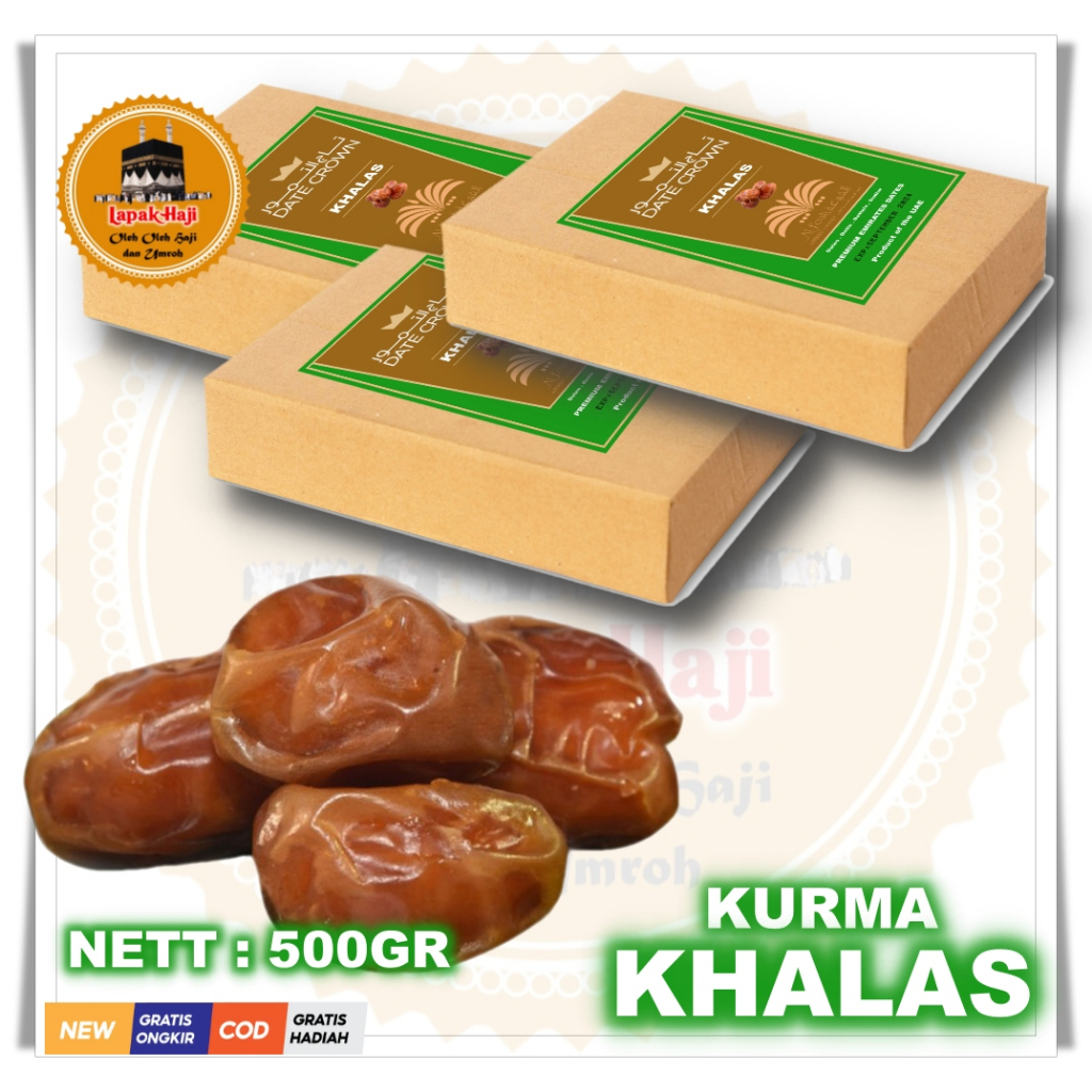 

[ NEW ] KURMA KHALAS PREMIUM 500GR [ KEMASAN DUS ]