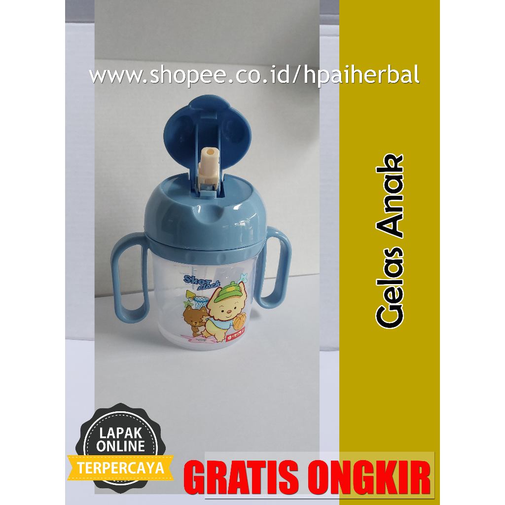 Botol Minum Anak Plus Sedotan LION STAR GL-75 Mimi Mug 300 Ml Gelas Minum Anak Lion Star