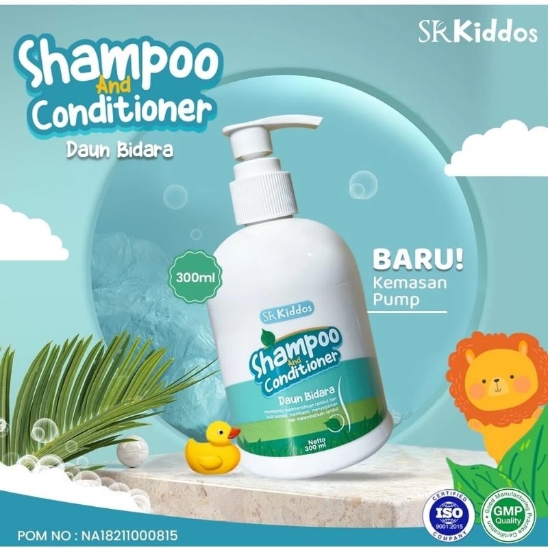 SR KIDDOS SHAMPOO & CONDITIONER | SHAMPOO ANAK | MEMBERSIHKAN RAMBUT DAN KULIT KEPALA 300 ml