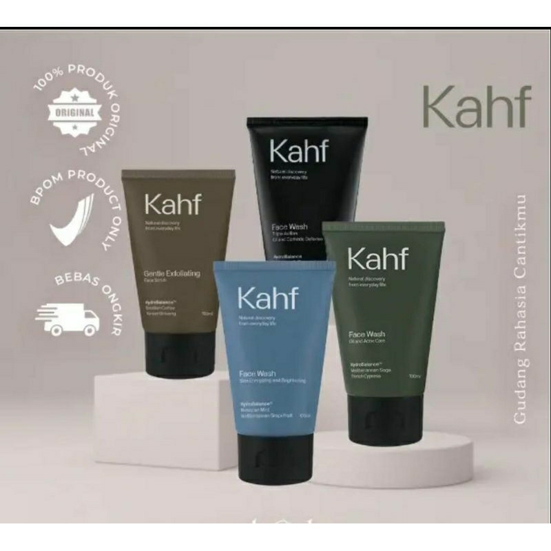 KAHF FACE WASH 100ml /SABUN WAJAH PRIA /FACE SCRUB