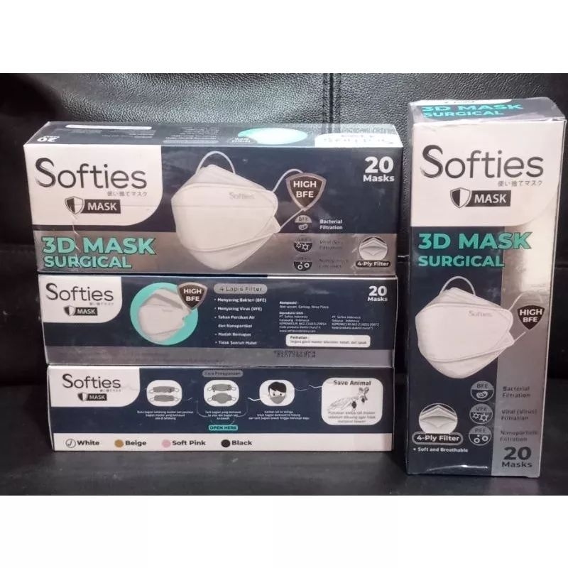 Masker Softies Surgical 3D Varian Warna