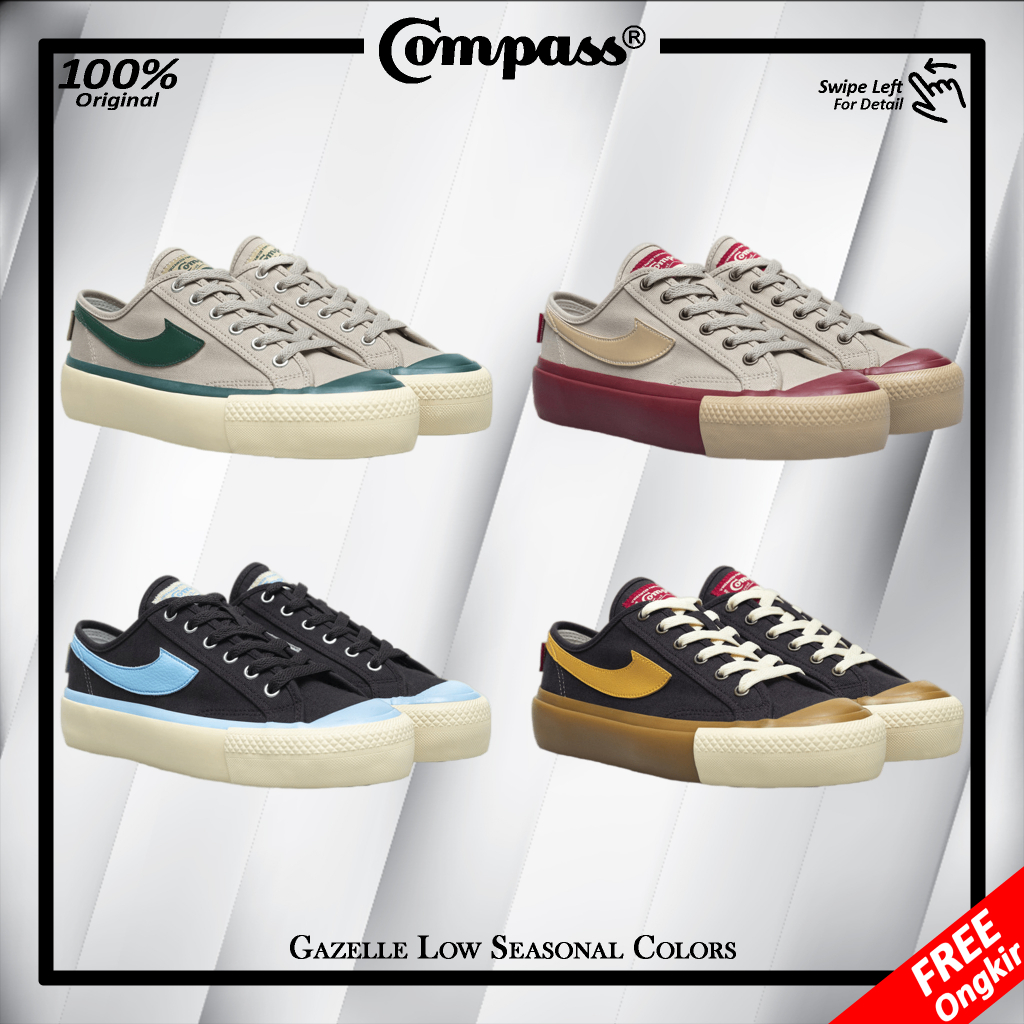 Compass Seasonal Colors Gazelle Low Wafer Green / Wafer Maroon / Choco Ice / Caramel