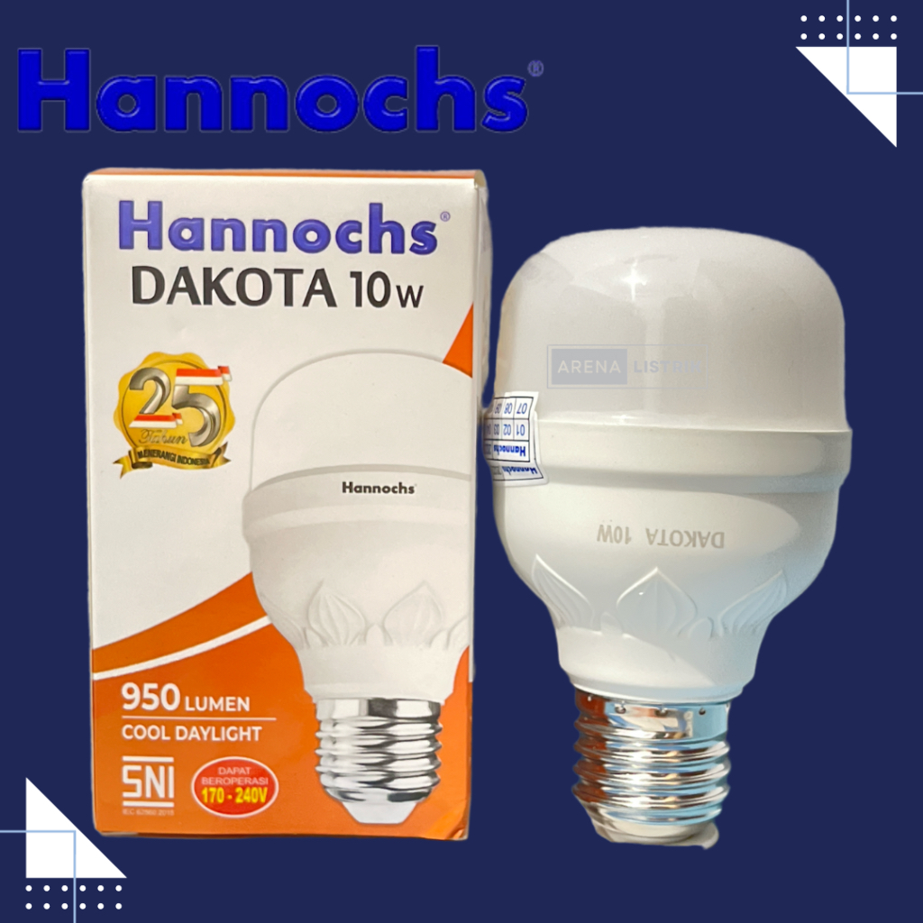 LAMPU BOHLAM LED T BULB HANNOCHS DAKOTA 10W 10WATT 10 WATT 10 W CDL COOL DAYLIGHT CAHAYA PUTIH