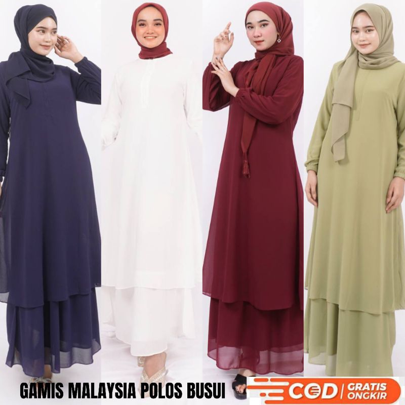 GAMIS MALAYSIA BASIC M L XXL POLOS BUSUI GAMIS WANITA TERBARU 2025 PEKANBARU
