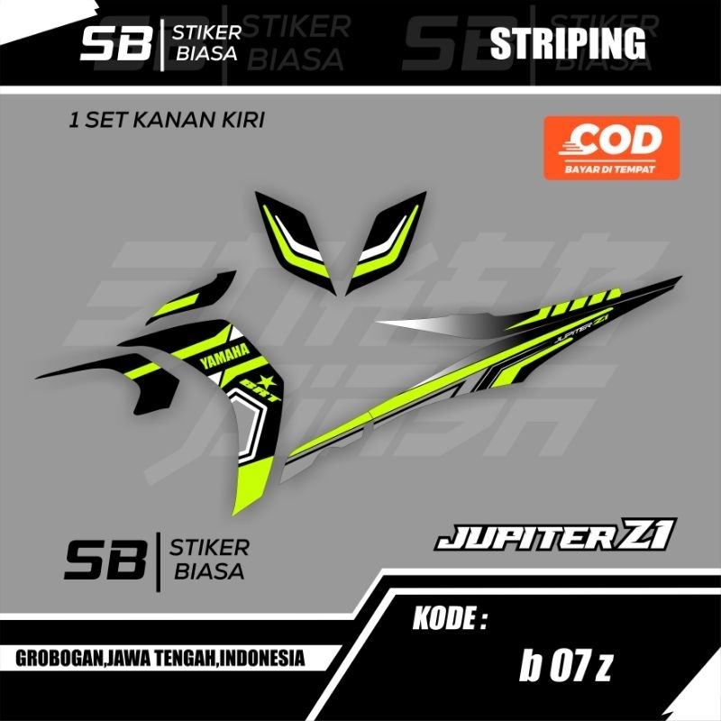 STRIPING VARIASI JUPITER Z1 MOTIF RACING, BAHAN VINYL PUTIH TIDAK TRANSPARAN | SB STIKER