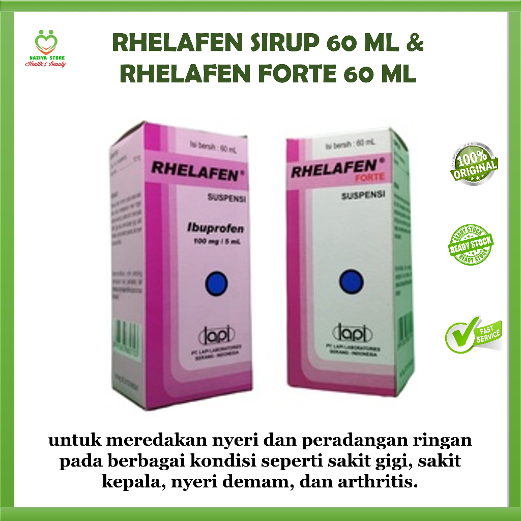 RHELAFEN FORTE & Rhelafen Syrup Suspensi 60 ML - Ibuprofen Sirup - Obat Demam Sakit Kepala Sakit Gig