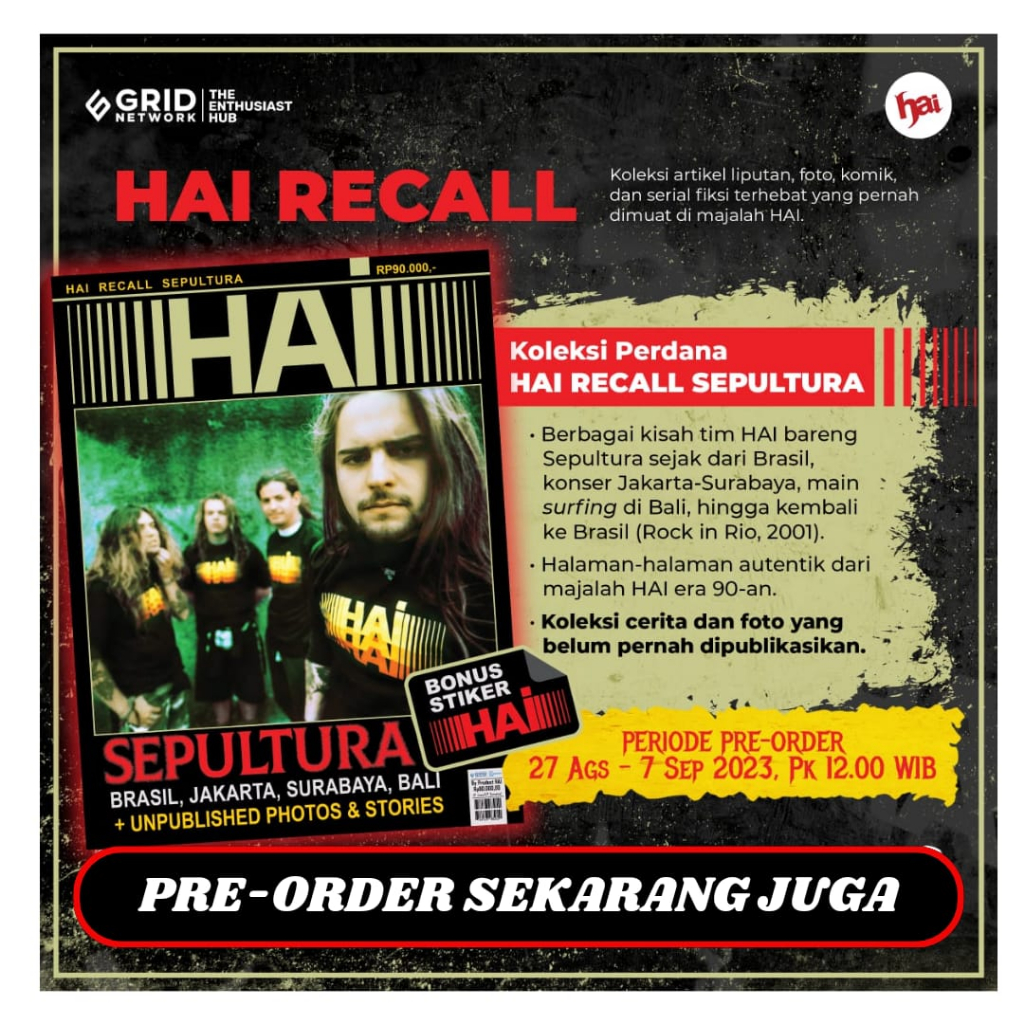 Majalah Hai Edisi Khusus "HAI RECALL SEPULTURA" Preorder
