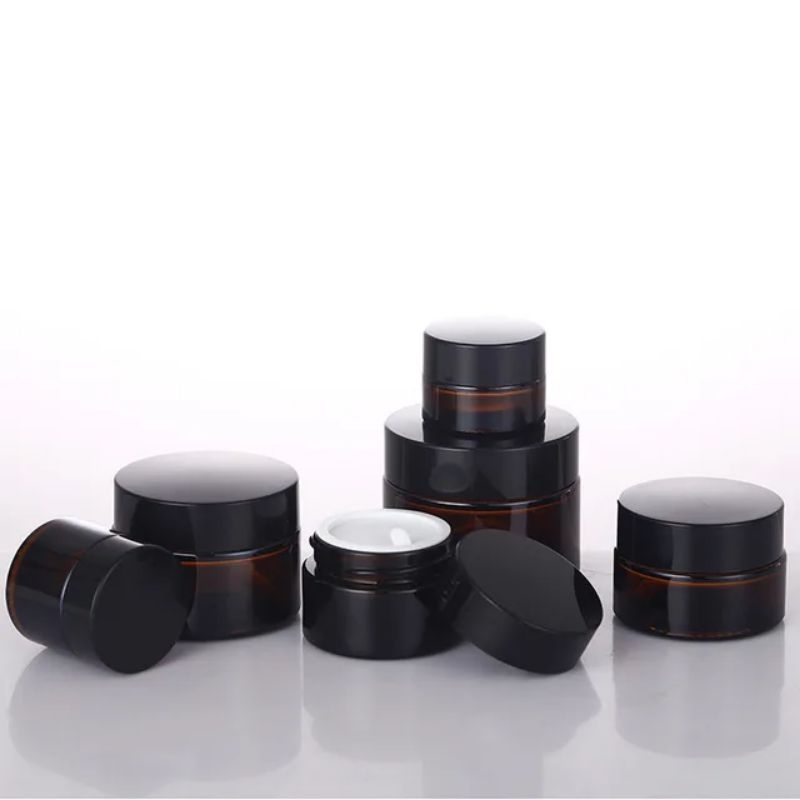 Jar pot krim kaca amber 10gr/15gr/20gr/30gr/50gr/100gr