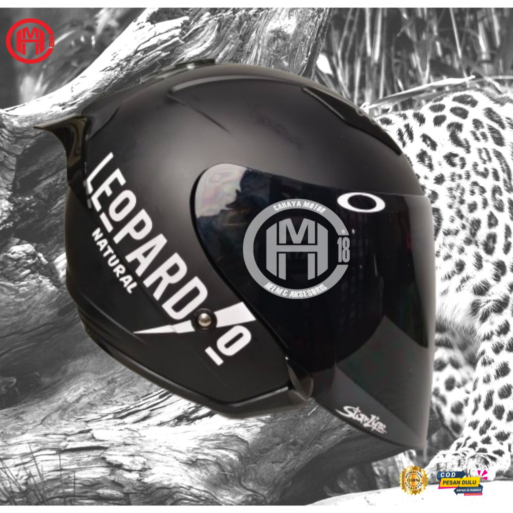HELM KYT GALAXY FLAT R DOUBLE VISOR|PAKET GANTENG LEOPARD