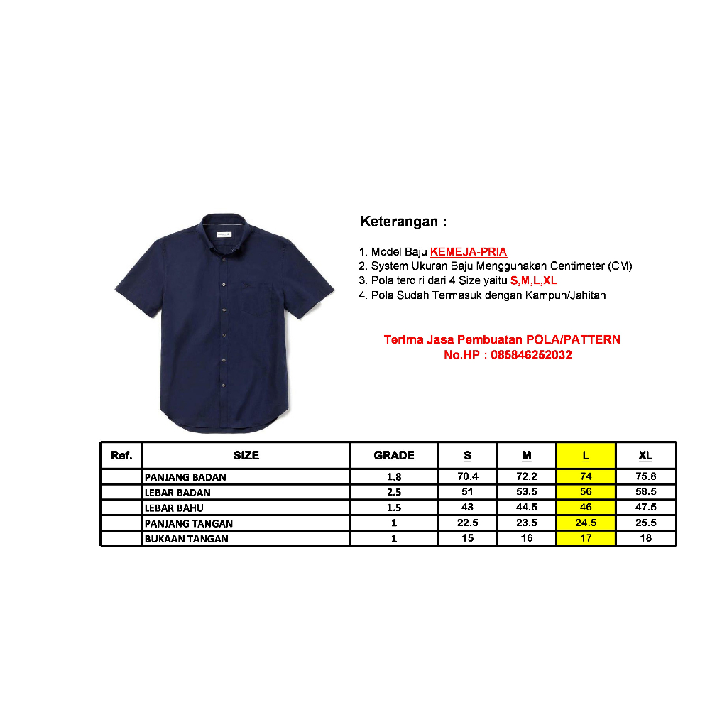 Pola Kemeja Pria