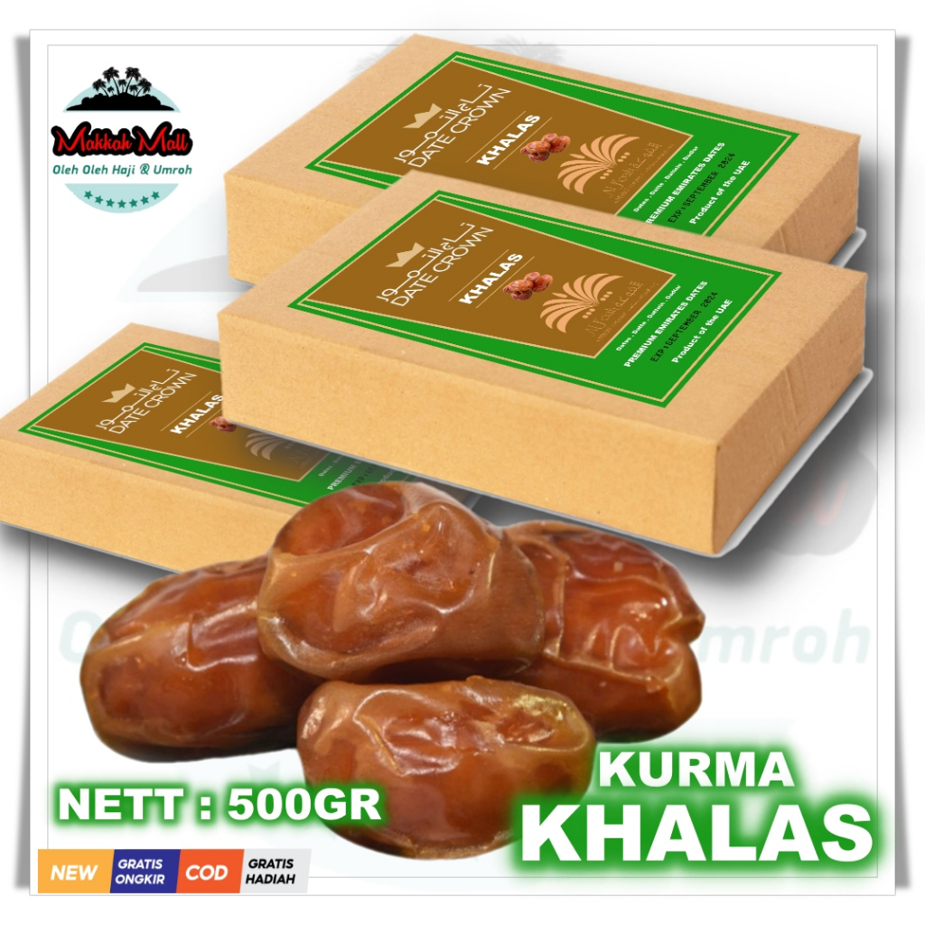 

[COD] KURMA KHALAS PREMIUM 500GR / KURMA MADU /AL SAAD [KEMASAN BOX DUS]