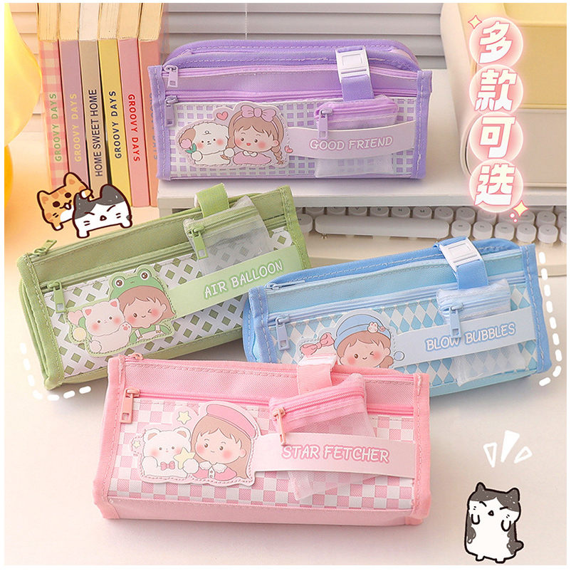

Korea style big pencil box organizer bag kotak pensil besar muat banyak pensil case premium tempat pensil kapasitas besar